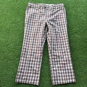 Vintage 70s Izod Plaid Flared Pants Wide